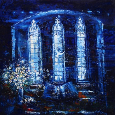 A Trinity of windows Iona Abbey 36x36 A Trinity of windows Iona Abbey 36x36